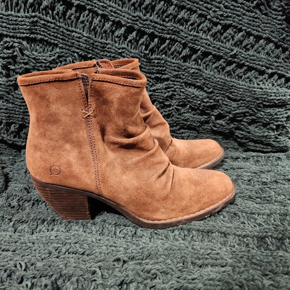 Born Aire Suede Ankle Heeled Boots